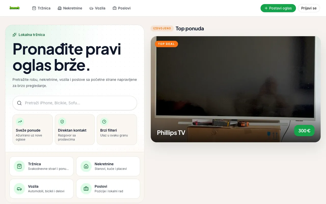 Lamark marketplace homepage screenshot