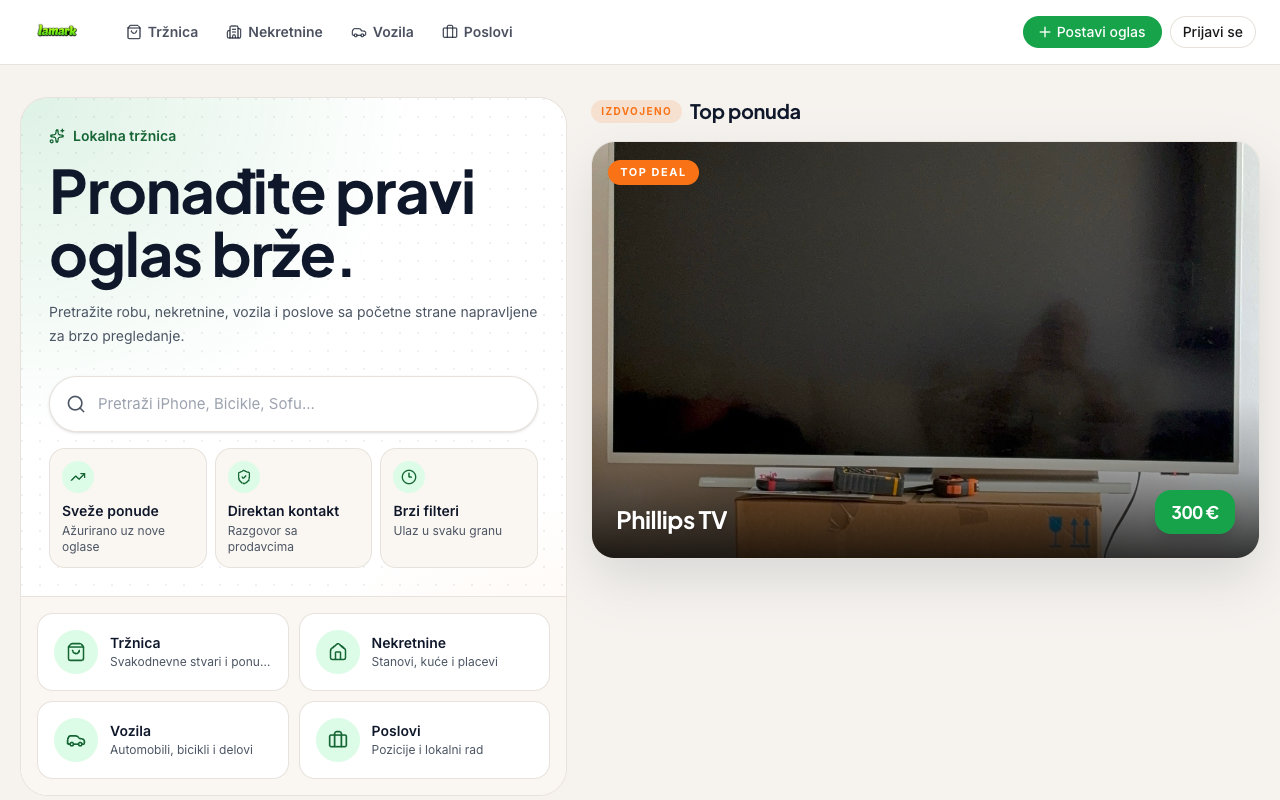 Lamark marketplace homepage screenshot